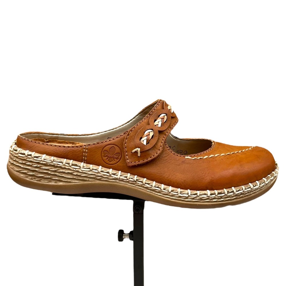 Rieker Cayenne Womens Leather Slip-On Shoes Sz 7-7.5 Brown Flexible Lightweight